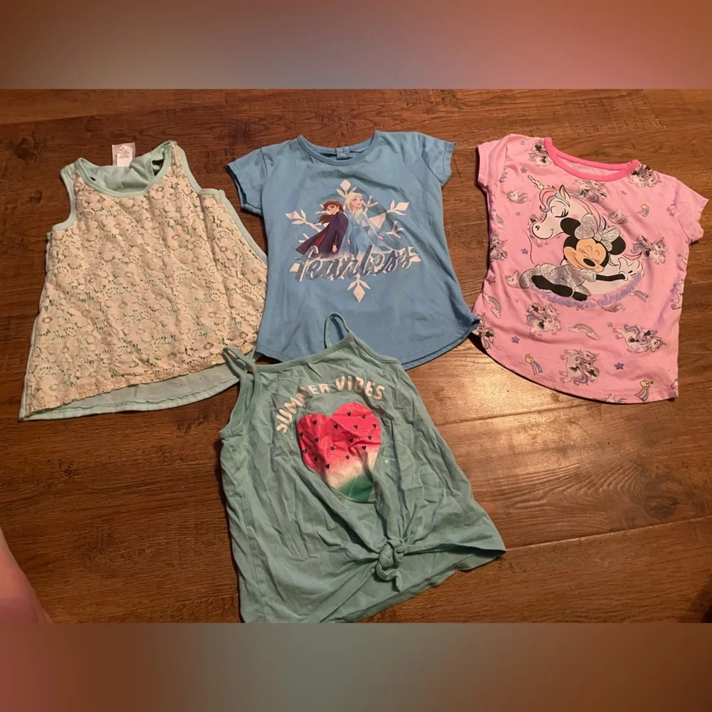 Girls shirt bundle 6/6x Disney, frozen, Minnie, bows & lace